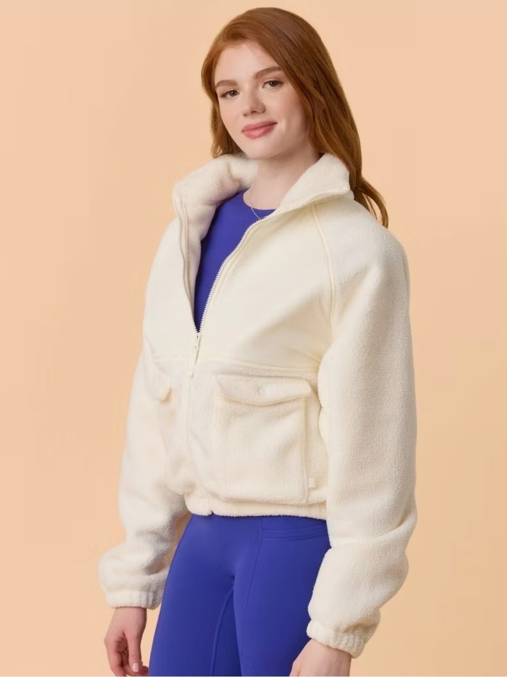 Blogilates Bonfire Fleece Jacket In Cream - Picture 5 of 7